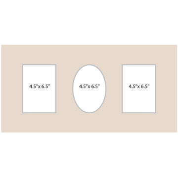 Three 5 x 7 Openings in a 12 x 24 Mat Rectangle/Oval/Rectangle
